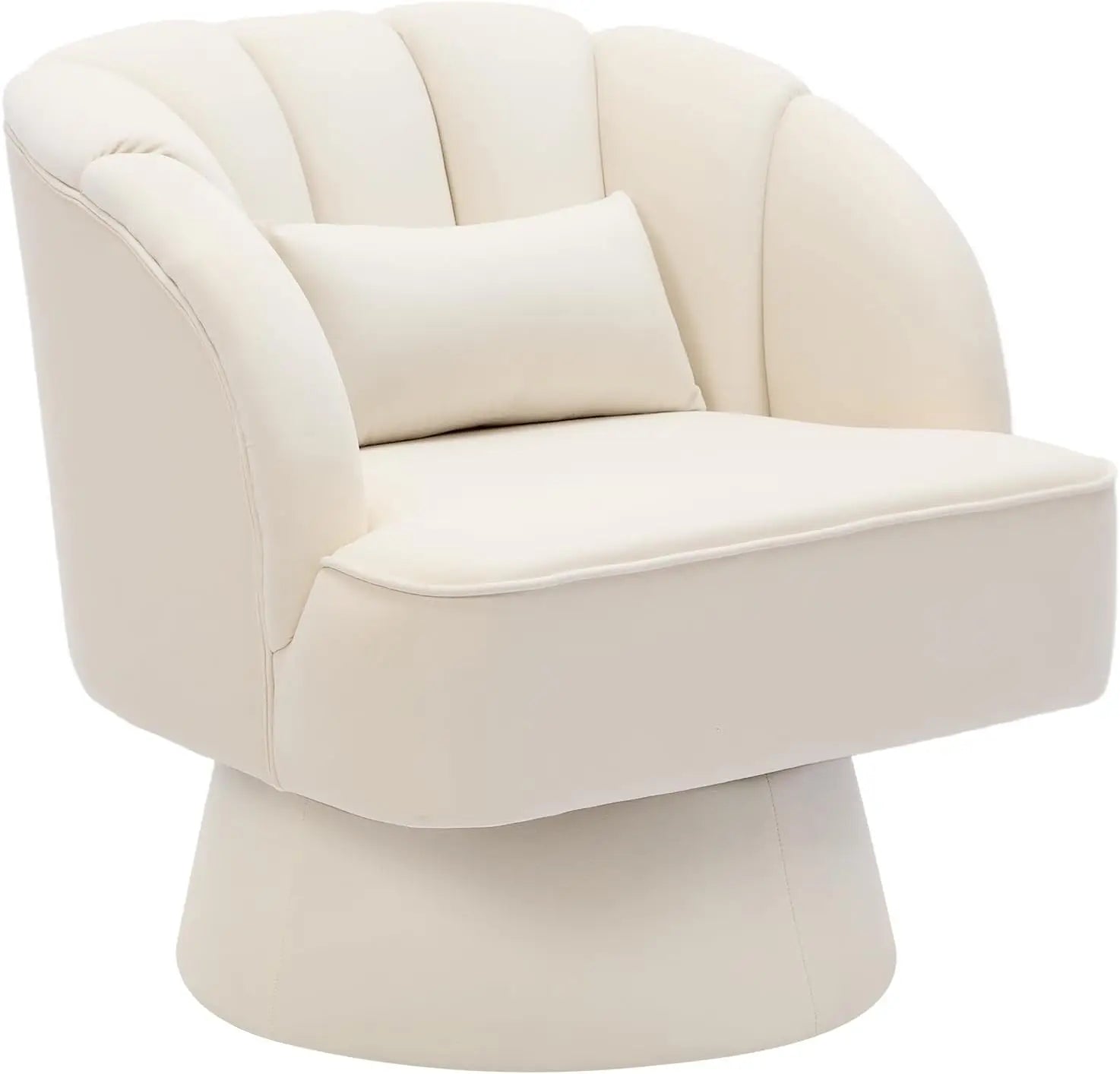 🤍🪑 Boho Swivel Barrel Chair – Ultra-Plush Velvet Accent Lounge Chair