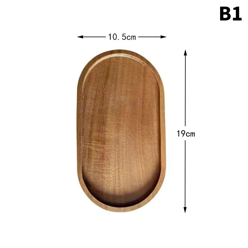 🌿 Artisan Wooden Serving Tray – Japanese-Inspired Snack & Dessert Board