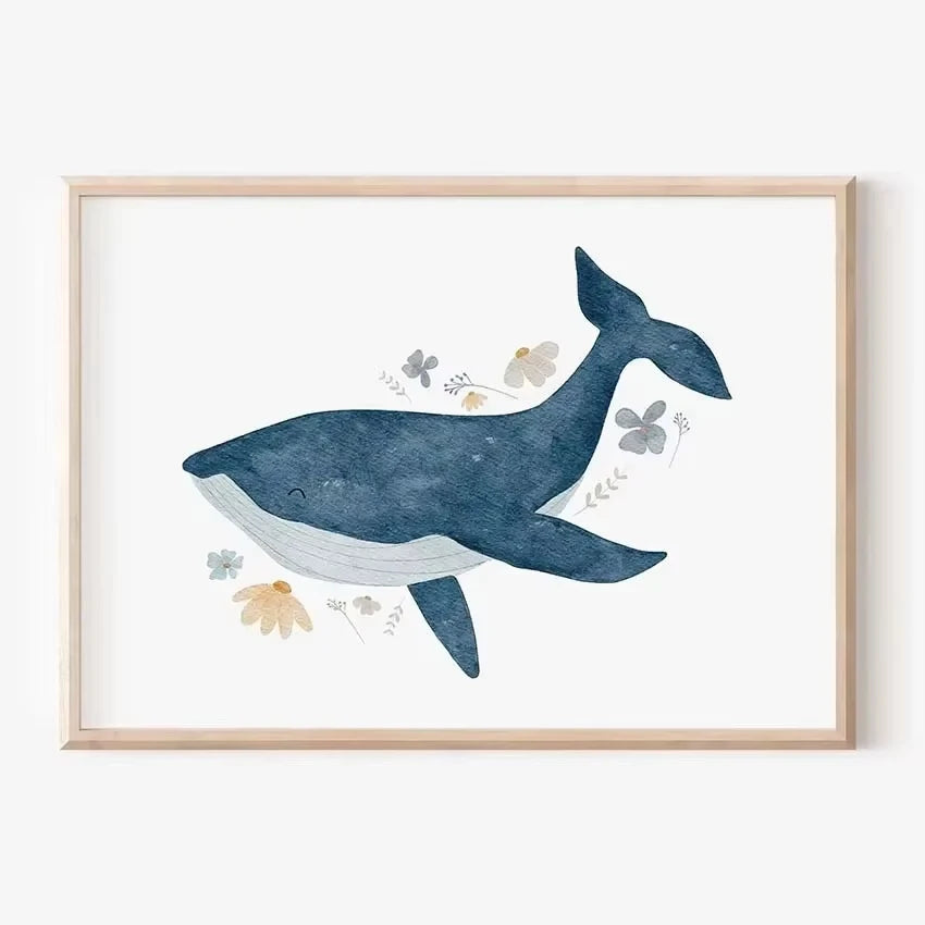 🐰🐻🐝🌸 Boho Friends Wall Art –  Animal Nursery Canvas Print