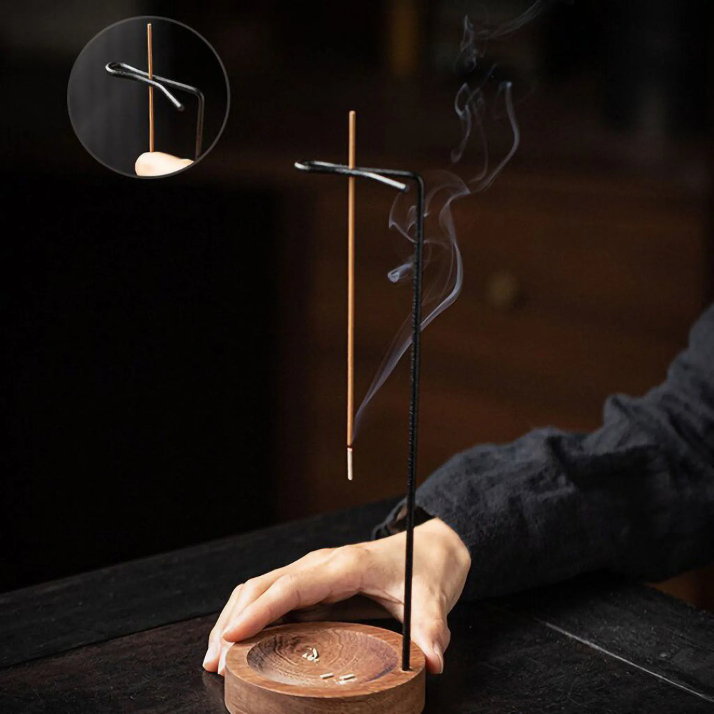 🌿 Wooden Incense Burner Tray – Zen Incense Stick Holder for Meditation & Home Décor