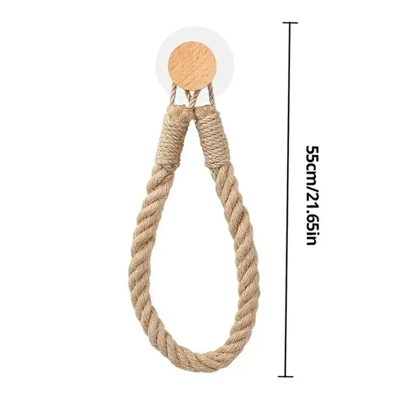 🧻🌿 Rustic Rope Toilet Paper Holder – Wall-Mounted Farmhouse Bathroom Organizer