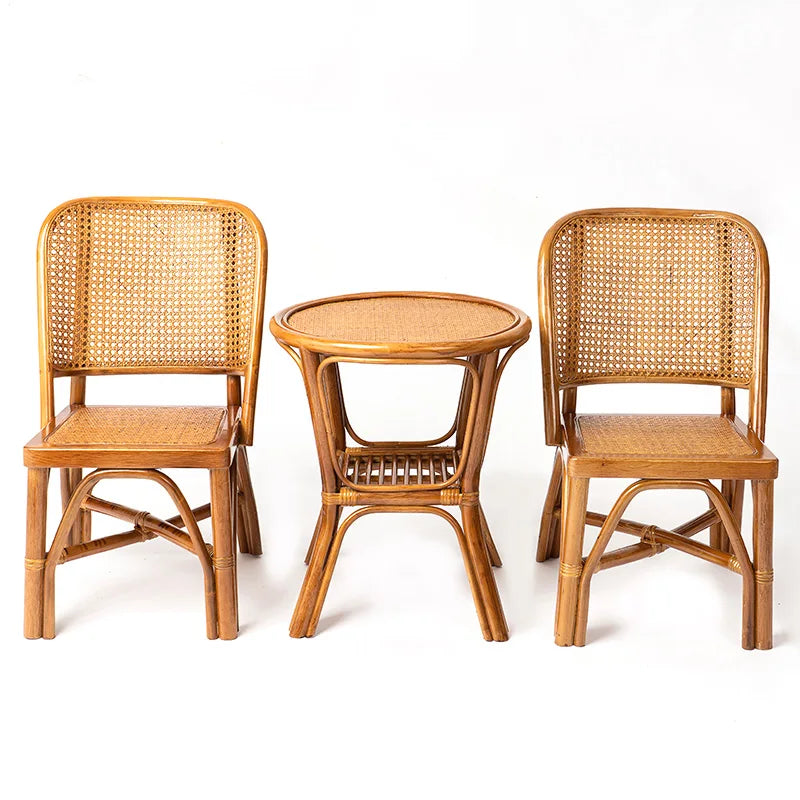 🌿🤍 Boho Rattan Dining Chair – Handwoven Accent Chair with Natural Backrest
