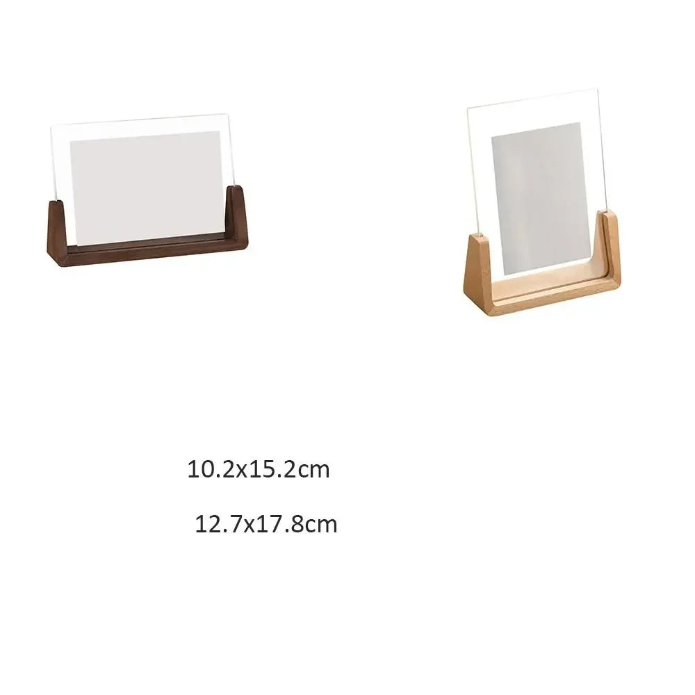 🖼️ Modern Wooden Acrylic Picture Frame – Walnut & Beech Desktop Photo Display