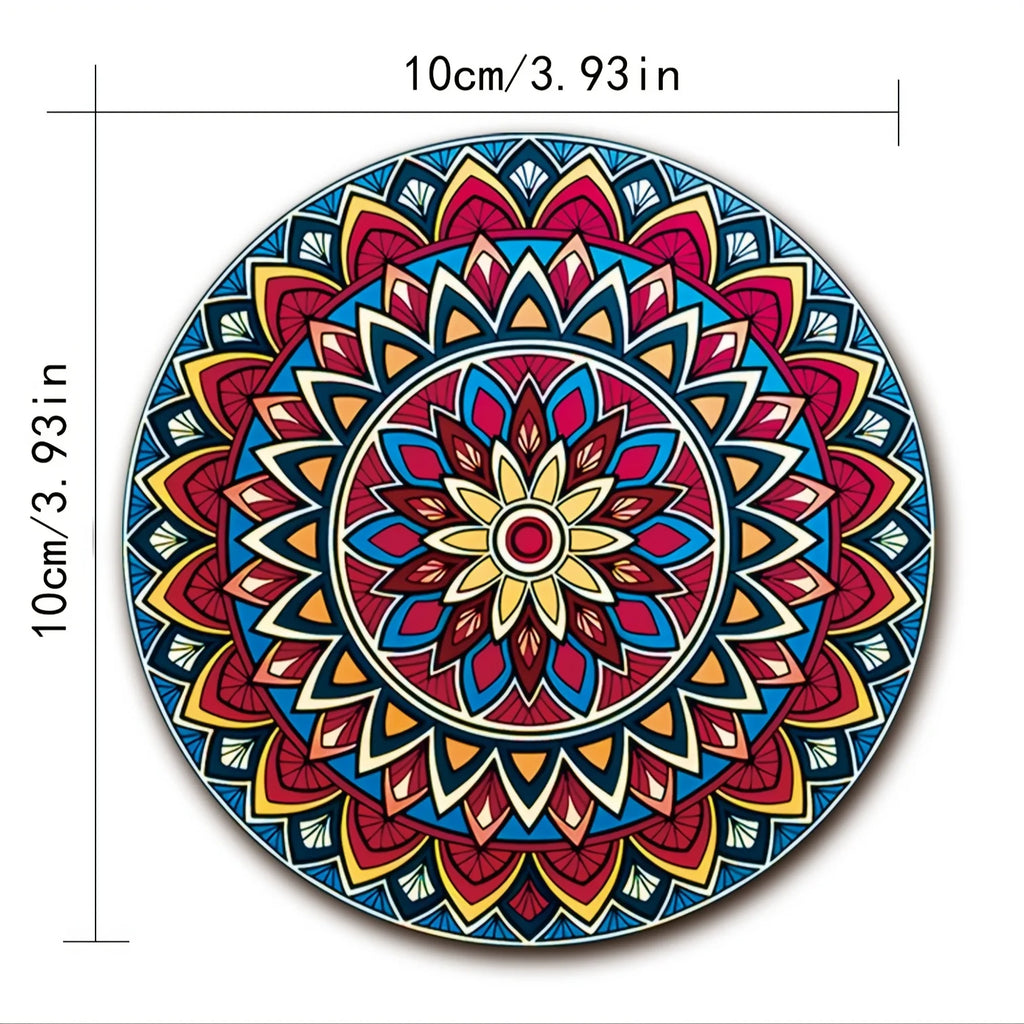 ✨ Wooden Mandala Coaster Set – Boho Drink Coasters for Home & Entertaining (Set of 8)