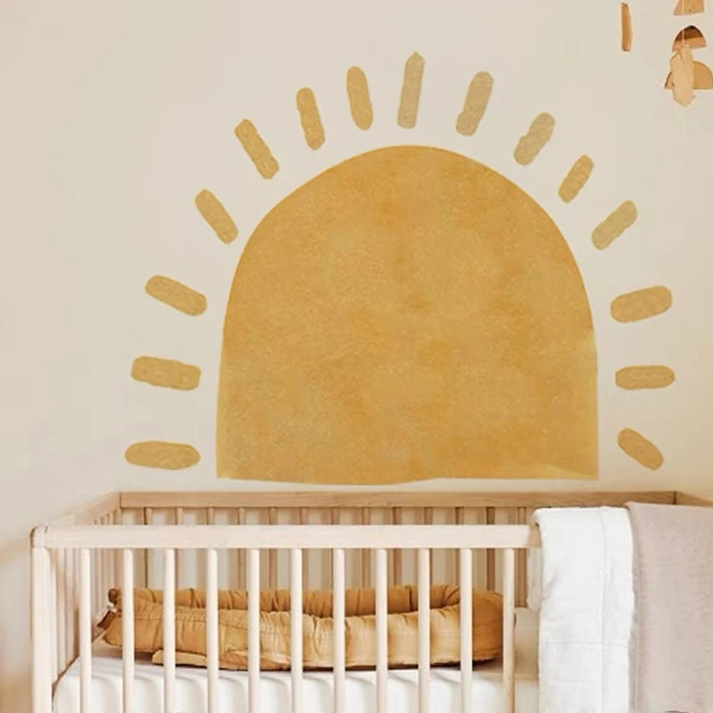☀️🌿 Boho Sun Wall Decals – Self-Adhesive Nursery & Kids Room Wall Art