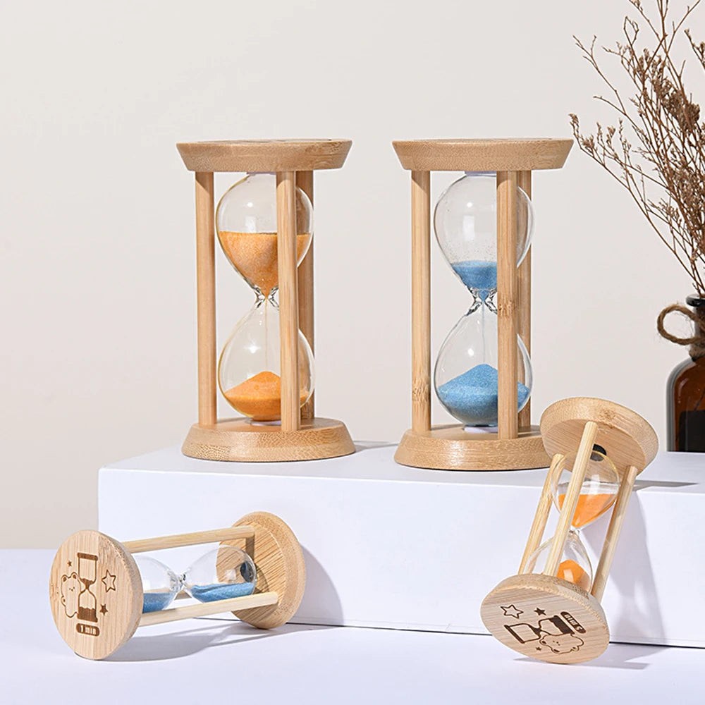 ⏳ Wooden Hourglass Sand Timer – Decorative Desktop Timepiece