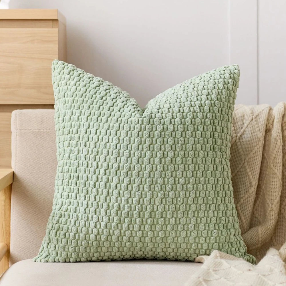 🌿🤍 Boho Striped Corduroy Pillow Cover – Farmhouse Decorative Throw Cushion
