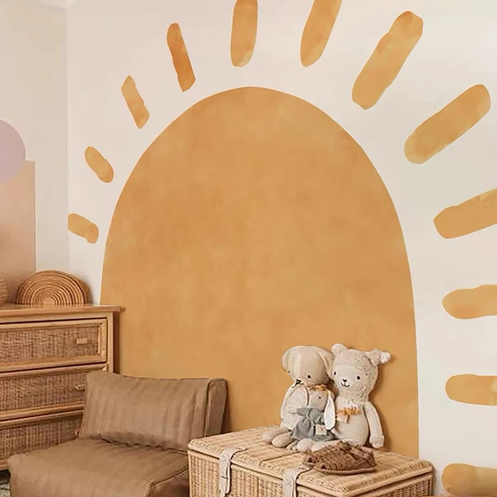 ☀️🌿 Boho Sun Wall Decals – Self-Adhesive Nursery & Kids Room Wall Art