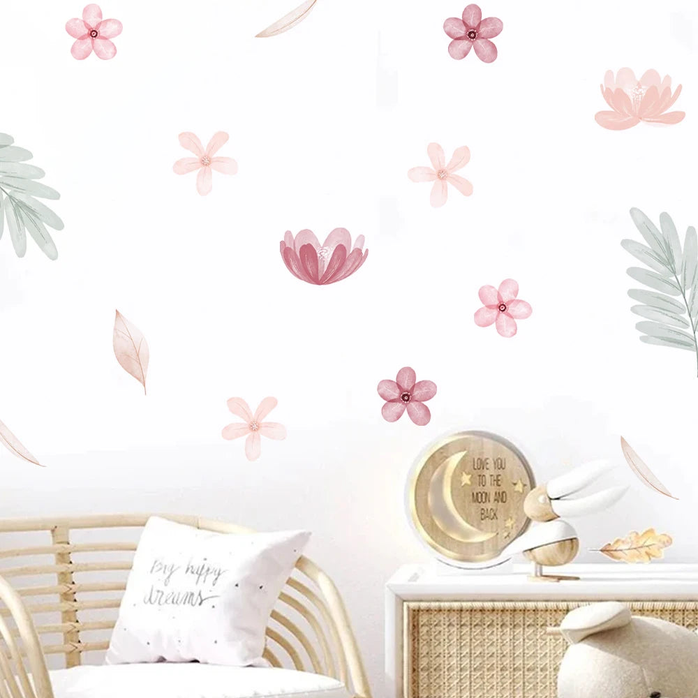 🌿🍃 Boho Botanical Leaf Wall Decals – Peel & Stick Nursery & Bedroom Wall Art