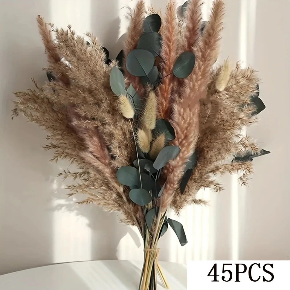 🌿🤍 Boho Dried Eucalyptus Bouquet – Natural Preserved Greenery Bundle (70 Stems)