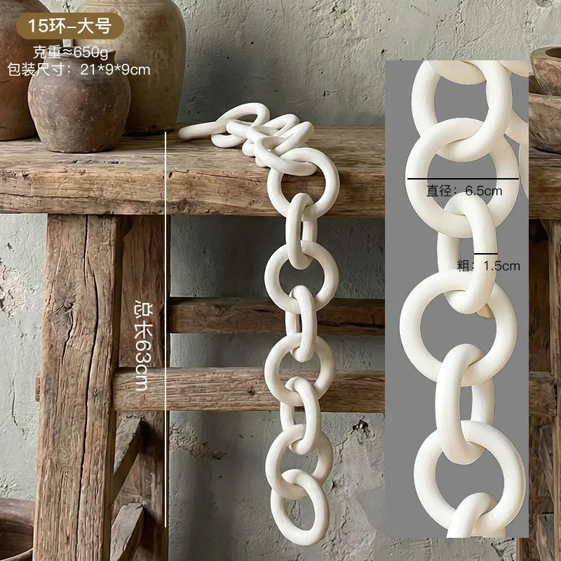 Decorative Ceramic Chain Link Accent – Modern Farmhouse & Boho Décor