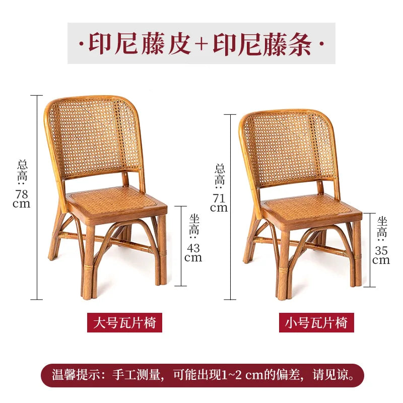 🌿🤍 Boho Rattan Dining Chair – Handwoven Accent Chair with Natural Backrest