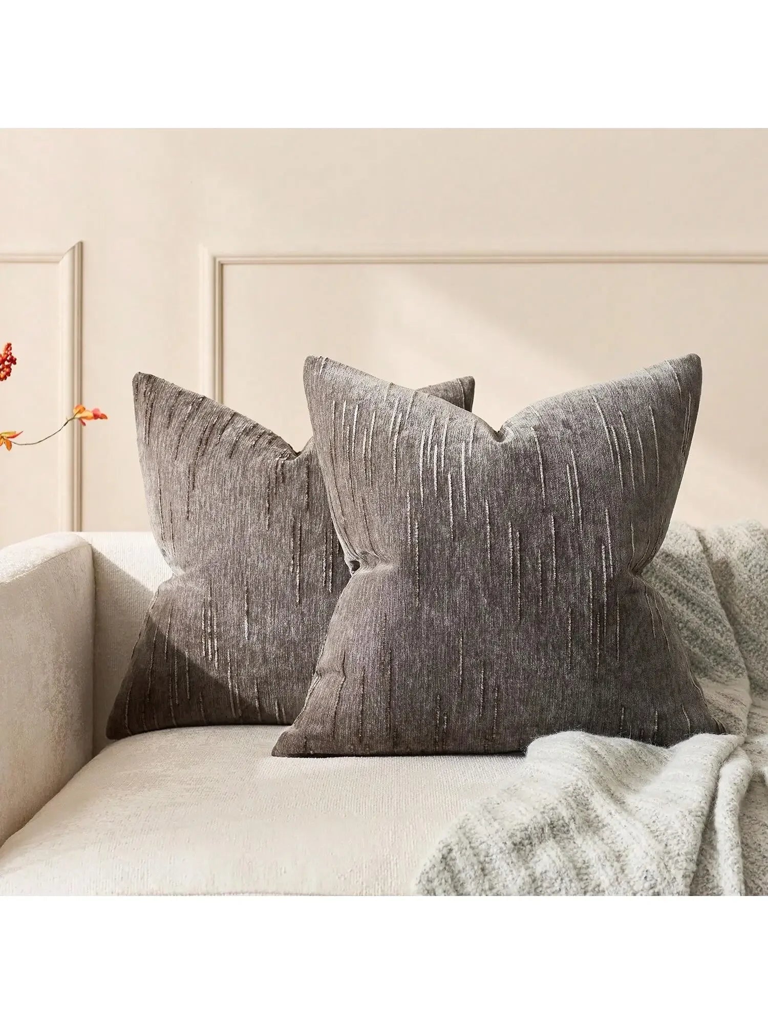 Modern Farmhouse Beige Pillow Cover – Boho Accent Cushion